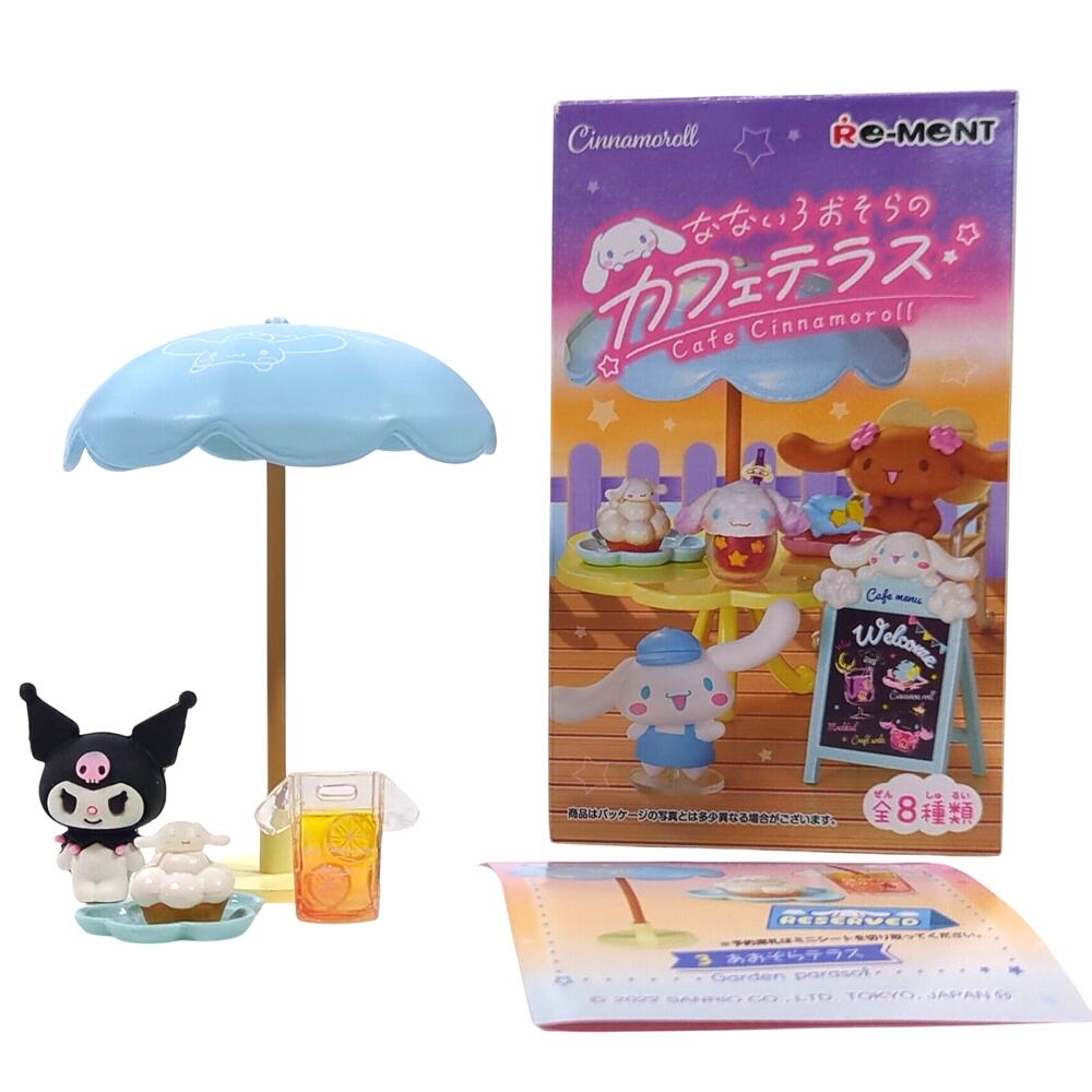 Sanrio Cinnamoroll Kuromi Mini Figure Lot Cafe Umbrella Blind Box Hello Kitty